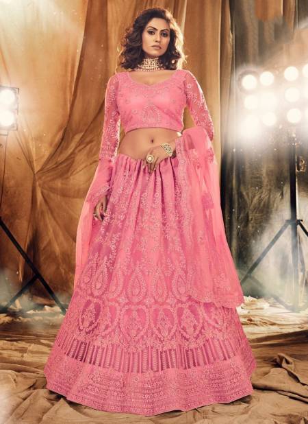 Pink Colour Senhora Sanskruti New Latest Designer Wedding Wear Bridal Lehenga Choli Collection 2014
